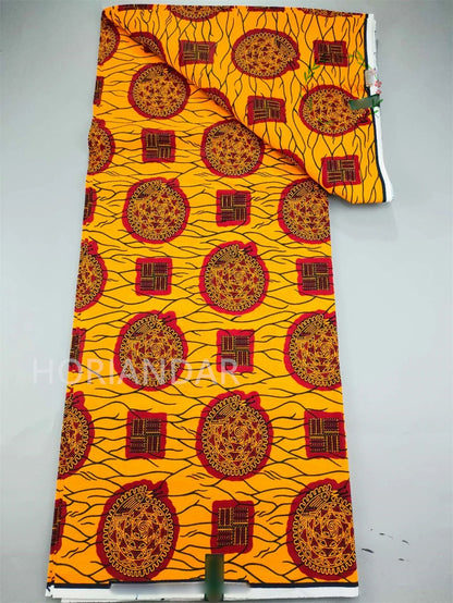 Classical Fabric Dutch Hollandais Fabric Veritable Real Wax for African Printed Dress Guaranteed 100% Cotton 6 Yards