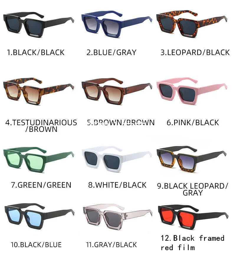 JNPCXI Fashion Square Women Luxury Sunglasses Retro Green Brand Designer Men Trending Sun Glasses Shades UV400