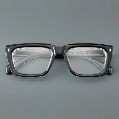 Fashion Thick Frame Acetate Glasses Men Vintage Square Myopia Prescription Eyeglasses Frame Reading Glasses Luxury Brand Eyewear