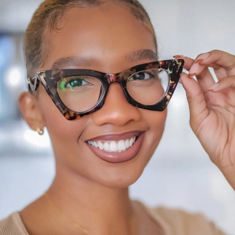 High Quality Brand Design Cat Eye Blue Light Blocking Computer Hyperopia Women Reading Glasses Diopter +0.5 1.5 2.0 2.5 3.5 6.0