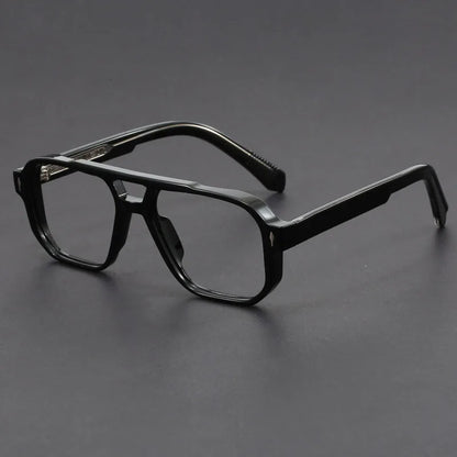 Double Bridges Anti Blue Light Reading Glasses Men Retro Women Square Glasses Frame Fashion Men Myopia Eyewear Fake Eyelasses -2