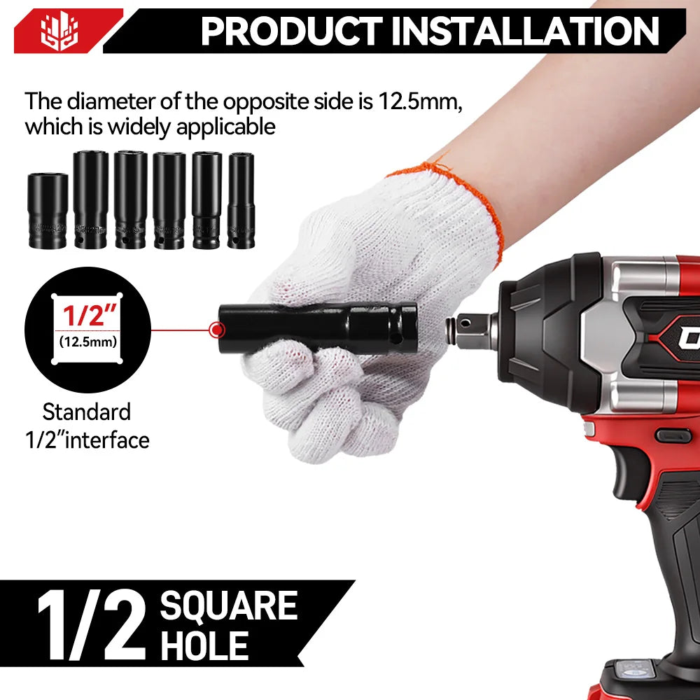 ONEVAN 1800N.M Brushless Electric Impact Wrench 1500W Cordless Handheld Screwdriver Drill Power Tool For Makita 18V Battery Pin