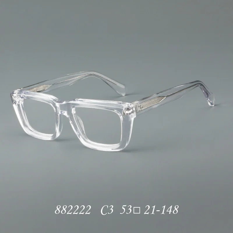 Fashion Thick Frame Acetate Glasses Men Vintage Square Myopia Prescription Eyeglasses Frame Reading Glasses Luxury Brand Eyewear