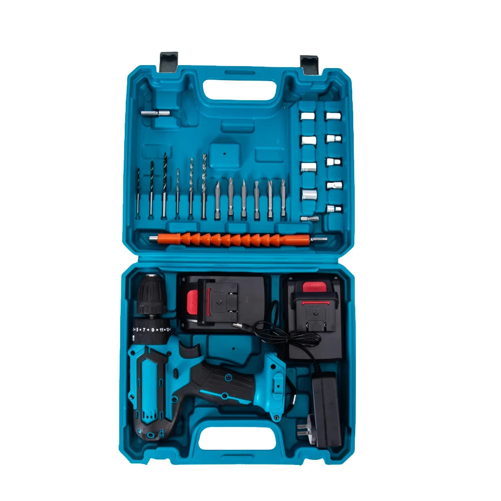 Multifunctional 21V rechargeable impact drill lithium battery cross-border flashlight gun drill electric screwdriver electric dr