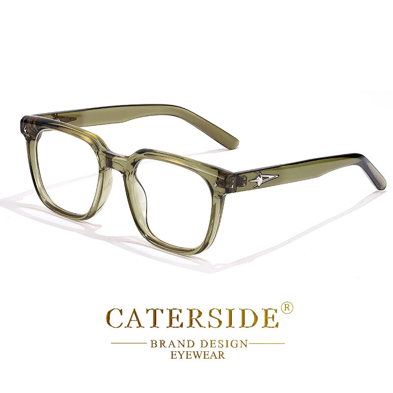 CATERSIDE Anti Blue Light Glasses Men Brand Design TR90 Square Frames Eyewear Women Business Minimalist Fashion Transparent Lens