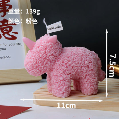 3D Cute Bear Rabbit Scented Candle DIY Dream Unicorn Candle Decoration Handmade Gifts Home Decoration Candle Gifts Wedding Decor