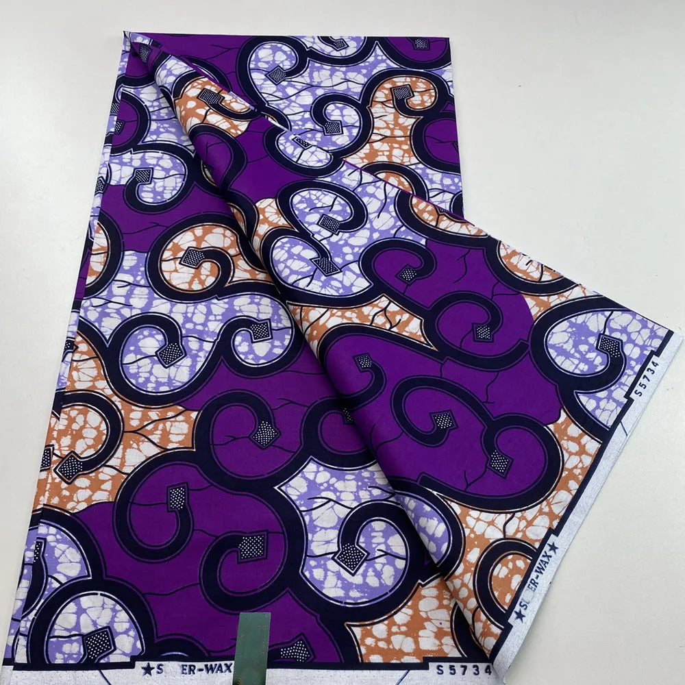 New Super Tissu Ankara Good Real Prints African Wax Fabric Soft Pagne Cotton Material Kente 6YARDS Stuff Blue Batik For Sew