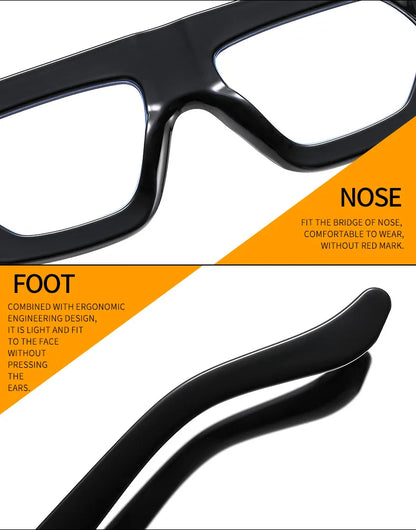 Womens Thick Frame Reading Glasses 2024 Anti Blue Light Fashion Designer Transparent Eyewear Finished Hyperopia Eyeglasses Hot