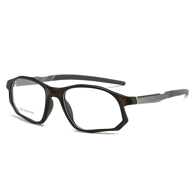 YIMARUILI New Fashion Sports Glasses Men and Women TR90 Spring Leg Design Big Face Optical Prescription Eyeglasses frame 5853