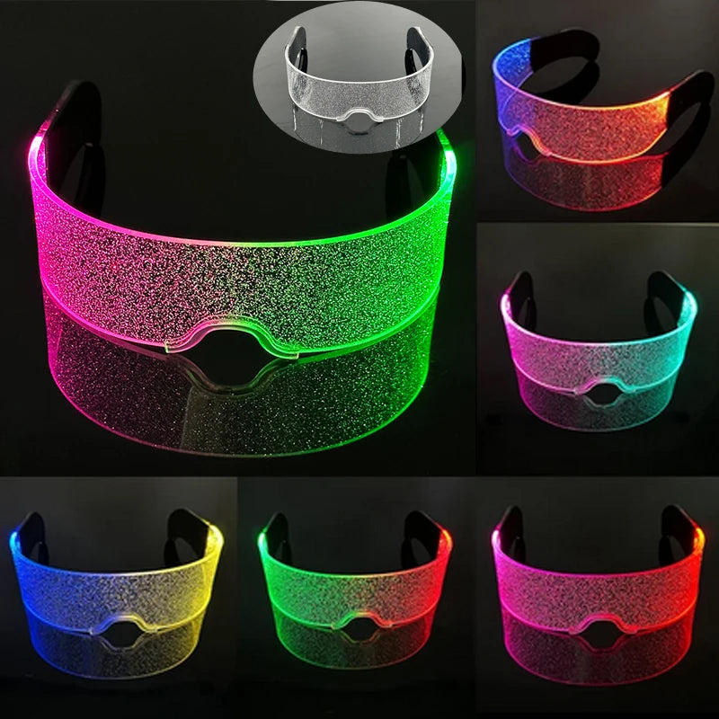 Christmas party glasses LED Light up cyberpunk Glasses glowing cool Goggles for man women Futuristic cosplay bar party props