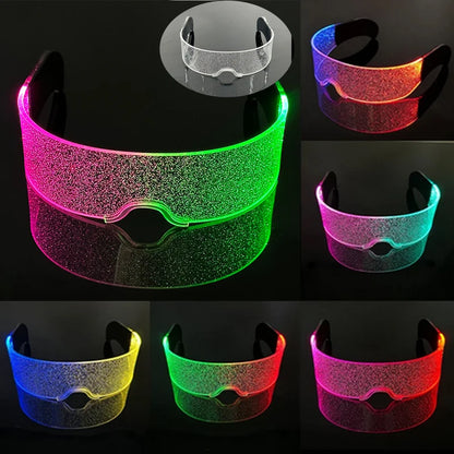 Christmas party glasses LED Light up cyberpunk Glasses glowing cool Goggles for man women Futuristic cosplay bar party props
