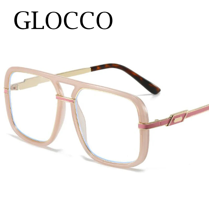 Oversize Square Designer Reading Glasses Women Luxury Brand Double Bridge Prescription Blocking Blue Light Presbyopic Eyeglasses