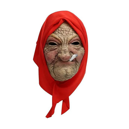 Halloween Scary Terrifying Granny Latex Mask Long Hair Spooky Cosplay Costume Accessory for Adults Party Deco Gift