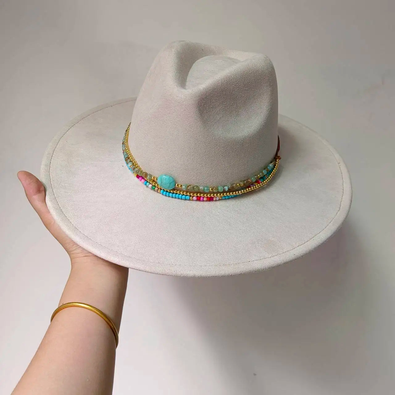 Women's suede 10cm wide Brim Fedora hat Men's autumn and winter felt jazz hat Classic suede Fedora Sombrero