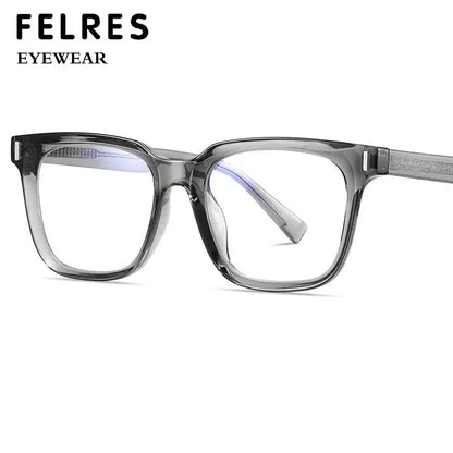Square Transparent Gray Reading Glasses Men Fashion Computer Eyeglasses Women Blue Light Blocking Optics Presbyopic Glasses