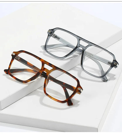 Luxury Brand Designer Reading Glasses Women 2025 Retro Double Bridge Square Eyeglass Fashion Man Optical Prescription Eyewear