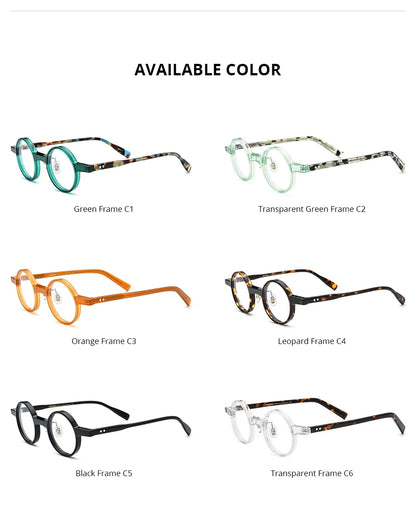 FONEX HEPIDEM Acetate Eyeglasses Frame Men 2025 New Small Round Brand Design Glasses Women Retro Vintage Eyewear Spectacles 9341