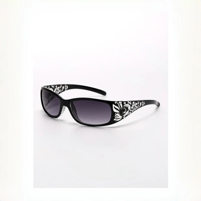 New Printed Diamond Studded Retro Cat Eye Women's Sunglasses Personalized And Trendy Outdoor Sun Protection Sunglasses