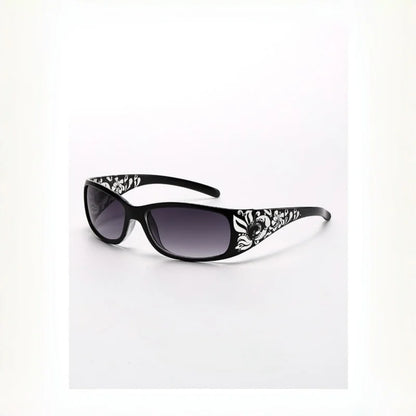 New Printed Diamond Studded Retro Cat Eye Women's Sunglasses Personalized And Trendy Outdoor Sun Protection Sunglasses