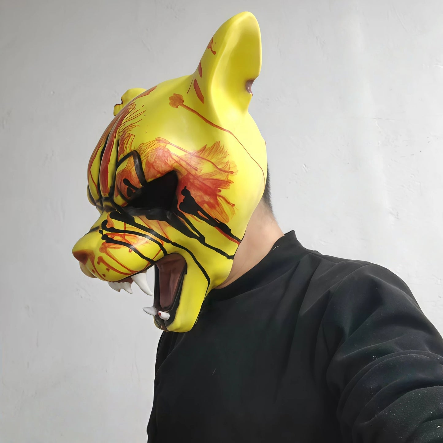 Horror Beast Mask | Bloody Tiger Style Scary Latex Face Mask | Halloween Party Cosplay Costume Prop For Festivals & Night Events