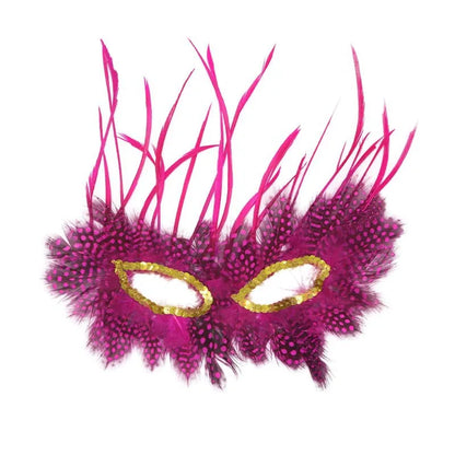 Gold Ostrich Feathers Carnival Mask Men Women Masquerade Eye Masks Venetian Cosplay Props Halloween Carnival Party Face Masks