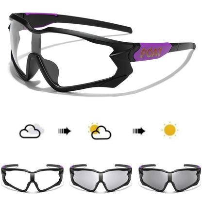 POAT Brand Photochromic Eyewear for Men Women MTB Bike Bicycle Cycling Fishing Running Glasses New Style Sunglasses Sports