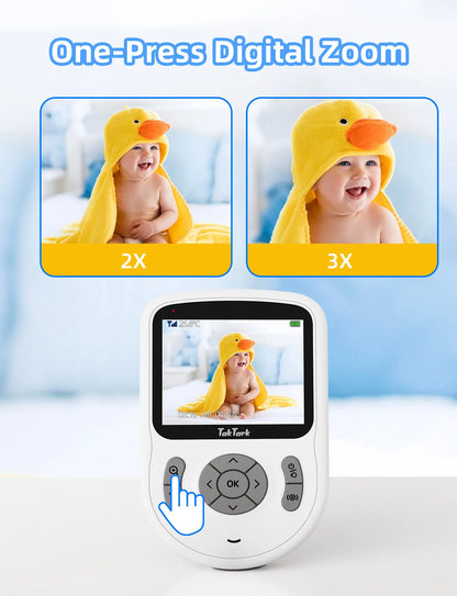 TakTark Video Baby Monitor 3.2 Inch / 2.8 Inch Wireless Security Camera Auto Night Vision Intercom Temperature Monitoring Nanny