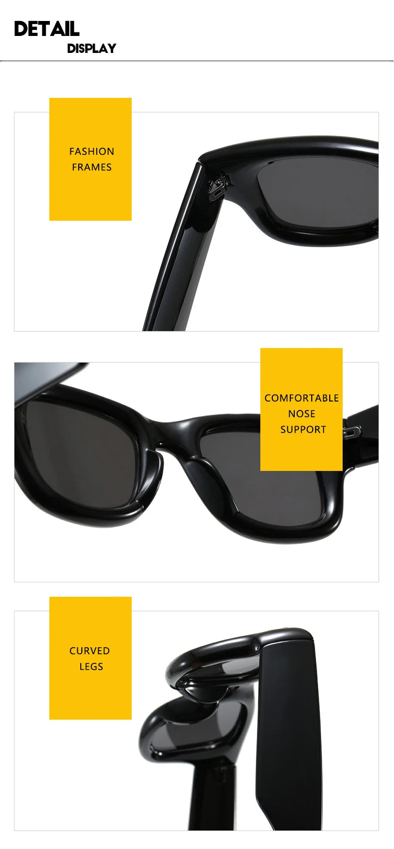 JNPCXI New Square Rivets Women Gradient Sunglasses Shades UV400 Fashion Black Tea Men Trending Sun Glasses