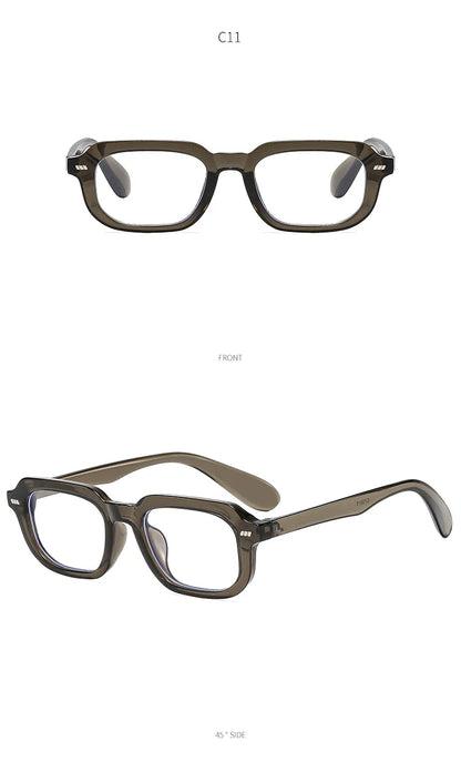 Small Square Eyewear Computer Glasses Frame Women Men Anti Blue Light Blocking Sunglasses Outdoor Zero-power Spectacle Eyeglass