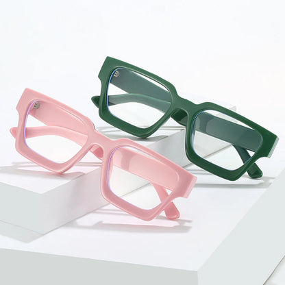 Oversized Square Reading Glasses For Women Brand Designer Blue Light Blocking Eyeglasses Green Leopard Prescription Glasses Men