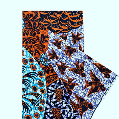 New Super Tissu Ankara Good Real Prints African Wax Fabric Soft Pagne Cotton Material Kente 6YARDS Stuff Blue Batik For Sew