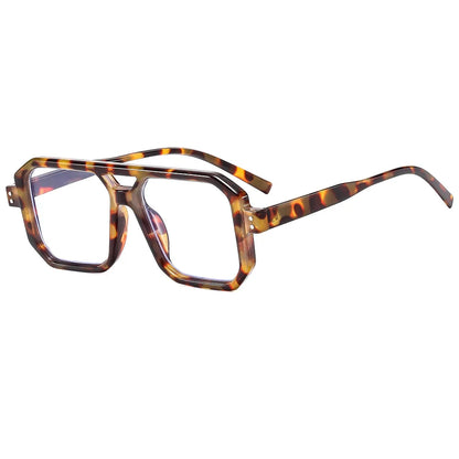 Brand Men Square Black grey Frame Reading Glasses Fashion Women Double Bridge Rice Nail Anti Blue Light Presbyopia Glasses +2 +5