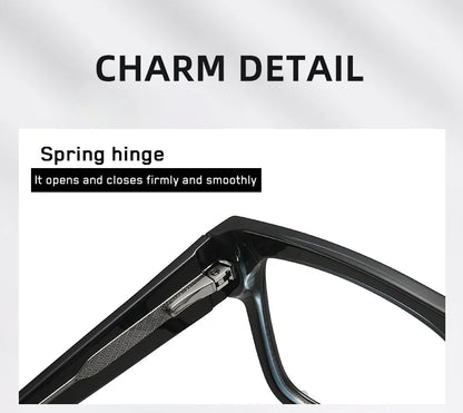Fashion Men Prescription Myopia Glasses Luxury Brand Black Square Blue Light Blocking Eyewear Male Glasses For Vision 0 To -6.0