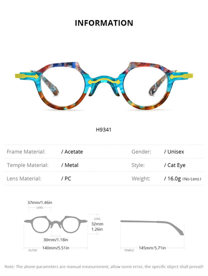 FONEX HEPIDEM Acetate Eyeglasses Frame Men 2025 New Small Round Brand Design Glasses Women Retro Vintage Eyewear Spectacles 9341