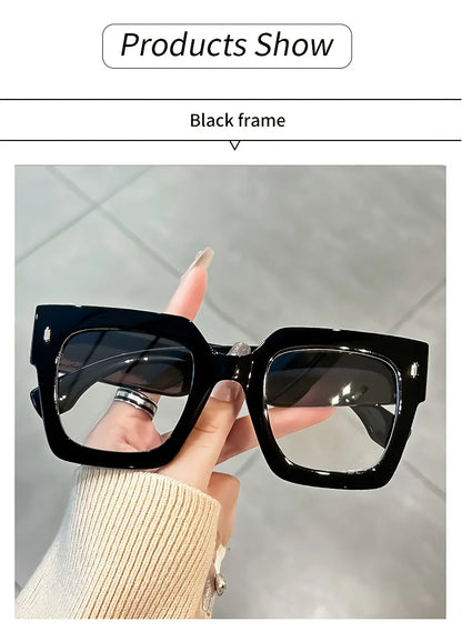 New style New style Vintage Glasses Square Full Rim Spectacles Unisex, Anti-Reflective Coating, Fashionable Transparent Lenses