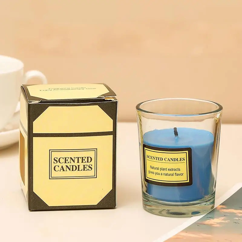 1PC Romantic Smokeless Soy Wax Candle - Glass Aromatherapy Gift Box Home Wedding Decor Companion Souvenir