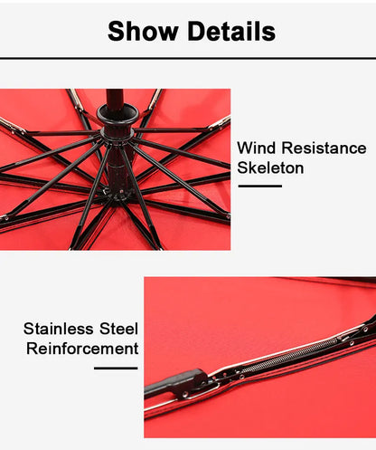 Umbrella Extra Large Ten Bone Large Double Umbrella Triple Large Folding Sunshade Umbrella Men's and Women's Business Umbrella T