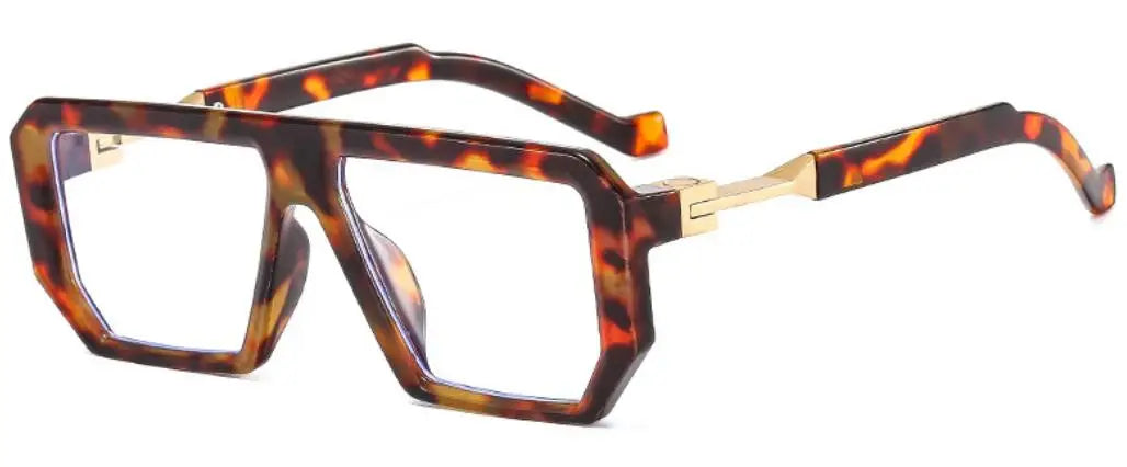Retro Rectangle Men's Reading Glasses Transparent Computer Big Square Anti Blue Light Glasses Frame Punk Presbyopia Eyewear +1.5