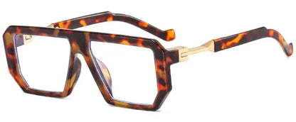 Retro Rectangle Men's Reading Glasses Transparent Computer Big Square Anti Blue Light Glasses Frame Punk Presbyopia Eyewear +1.5