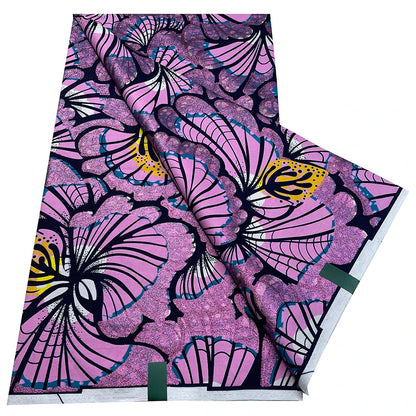 African Wax Prints Fabric Golden Wax Fabric High Quality Ankara Fabric for Party Dress New Grand Super 100% Cotton Y15, 6Yards