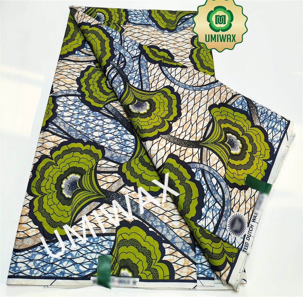 2025 Newest Veritable Original Super-W Guaranteed Dutch Hollandais Pagne Real Wax Print Fabric African Dress 100% Cotton 6 yard
