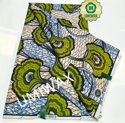 2025 Newest Veritable Original Super-W Guaranteed Dutch Hollandais Pagne Real Wax Print Fabric African Dress 100% Cotton 6 yard