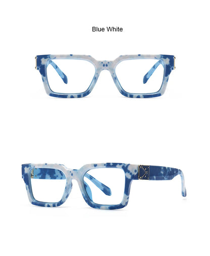 Luxury Designer Blue White Reading Glasses Women Men Computer Goggles Filter Blue Light Eyeglasses Magnifier Diopter +0.5 +6.0