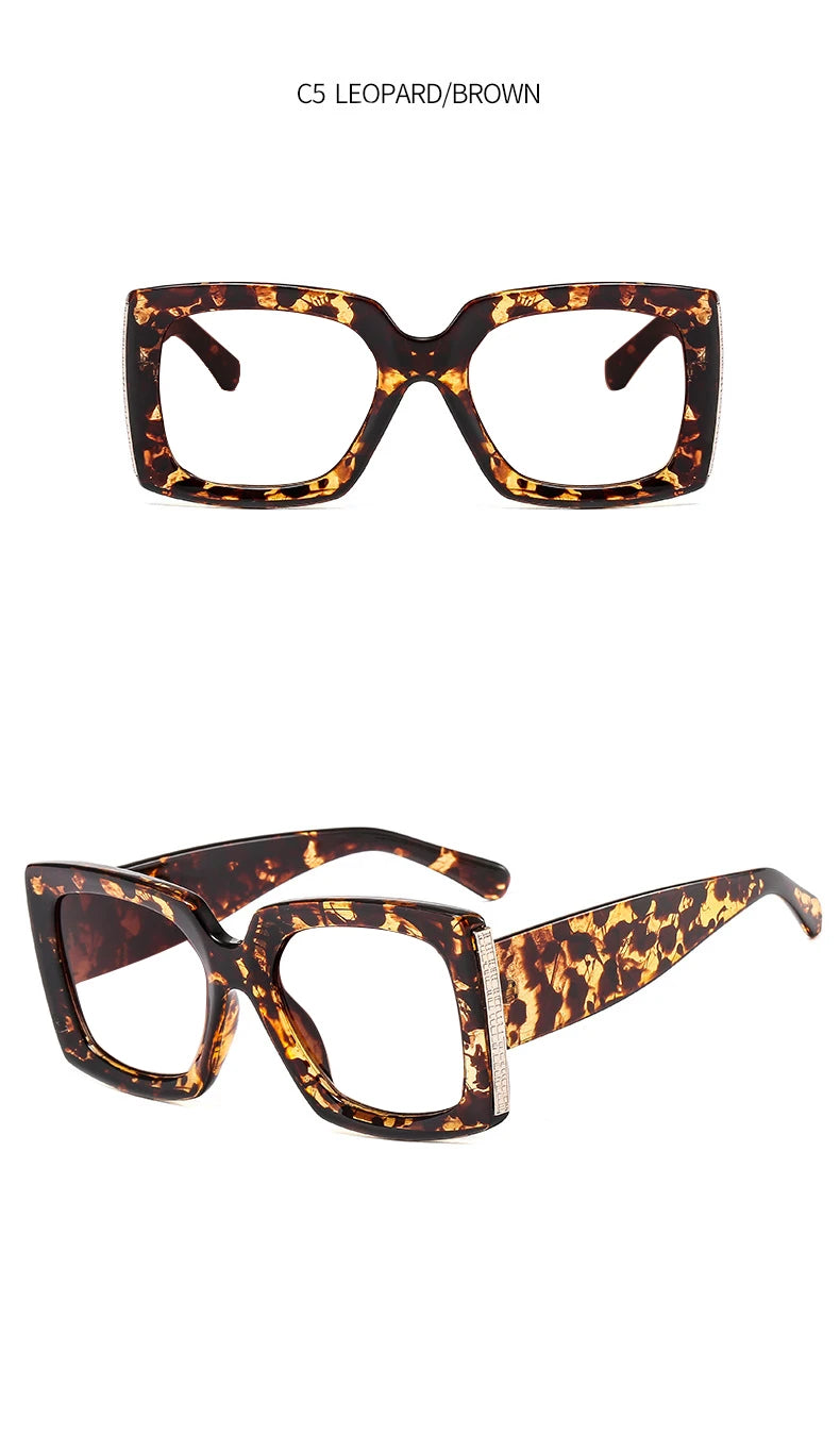 Retro Oversized Reading Glasses Women Men Luxury Brand Green Flower Square Computer Glasses Anti Blue Light Elderly Eyeglasses