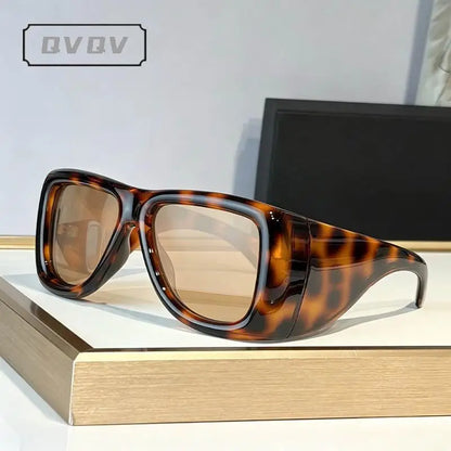 QVQV Trendy Oversized Square Sunglasses Women Men Luxury Brand Original Thick Frame Sunglasses Retro Outdoors Driving Shades