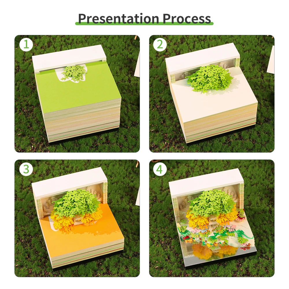 2026 3D Calendar Memo Pad Led Time Piece Calendar Tree of Chakra Desk Calendar Paper Carving Sticky Calendar For Christmas Gifts