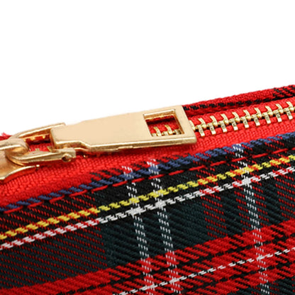 Women Fashion Shoulder Bag Punk Tartan Check Stylish Commuting Bag Simple Plaid Satchel Bag with 2 Straps Tote Handbag