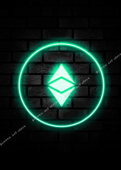Bitcoin and Ethereum ETH BTC Neon Crypto Market Office Wall Art Pop Posters Prints Canvas Painting Room Home Decor
