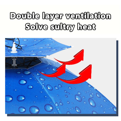 Windproof Umbrella Cap Wearing An Umbrella On The Head Sturdy Men's And Women's Foldable Large Sunshade And Rain Hat Umbrella