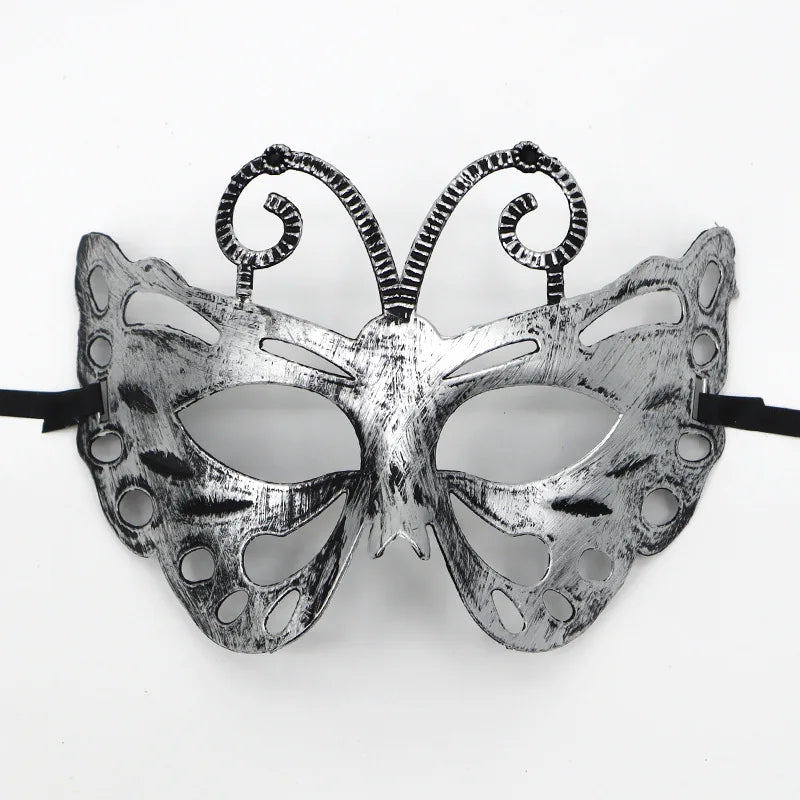 1pc Amazing Mask Antique Gold and Silver Jazz Flat Head Mask Ball Party Gathering Men and Women Cosplay Half Mask Decoration
